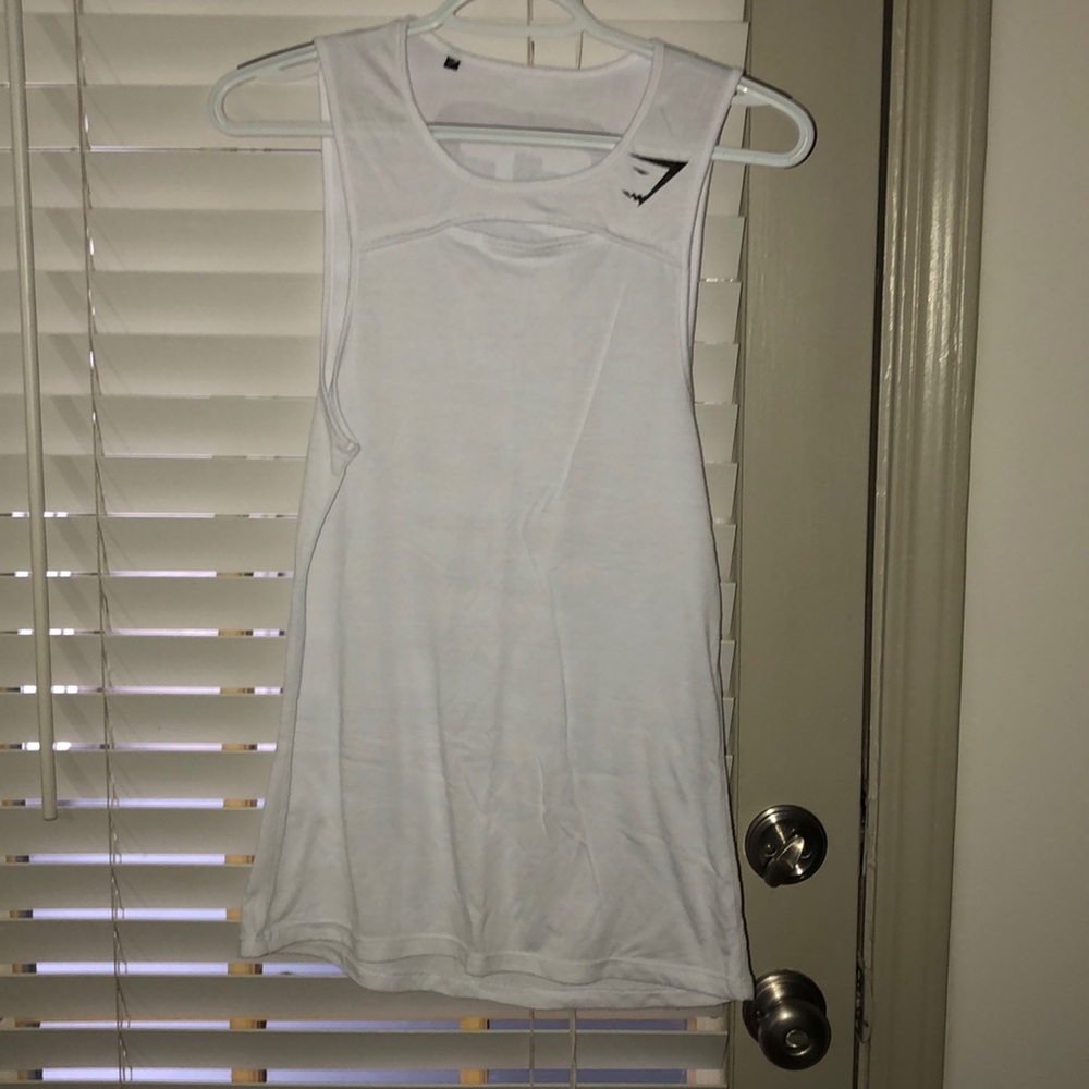 White Gymshark Front Cutout Tank